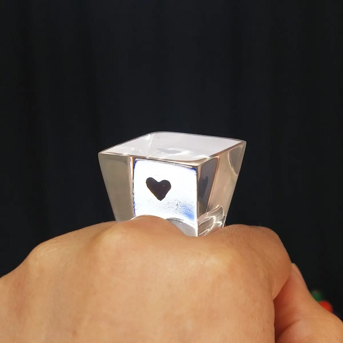 Anillo Codro corazón negro STOCK