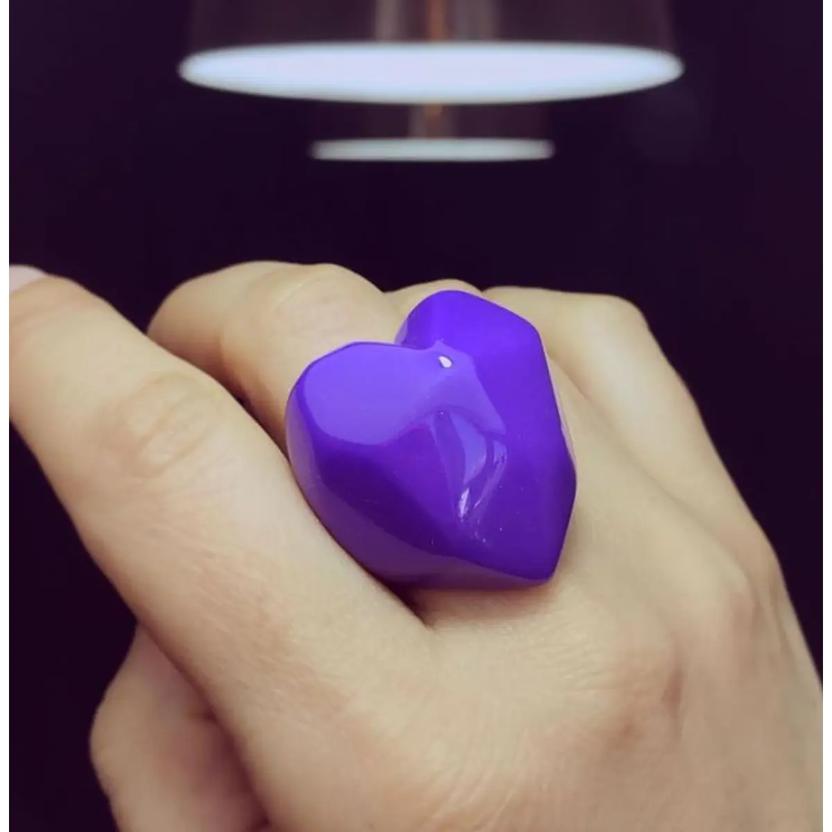Anillo Corazón Facetado