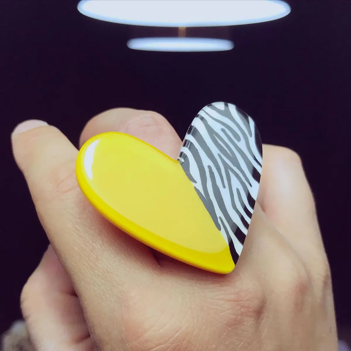 Anillo Corazón plano L animal Print
