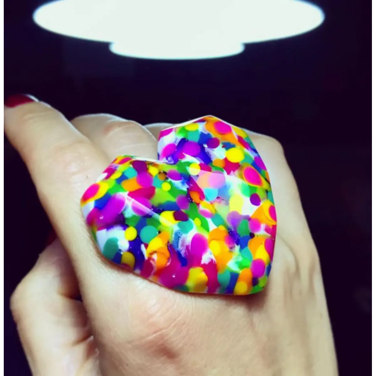 Anillo corazón facetado L filtrado