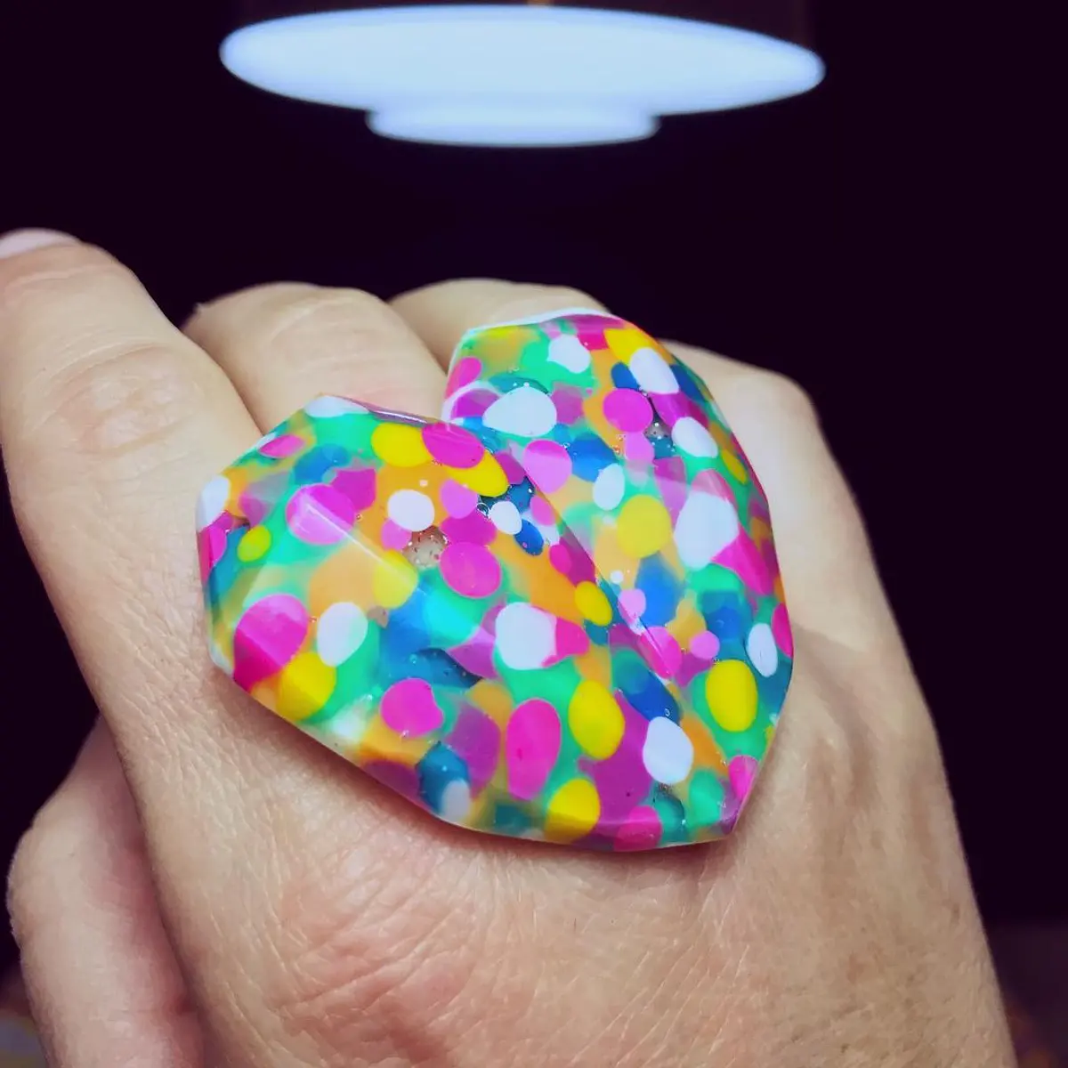 Anillo corazón Facetado xL full color