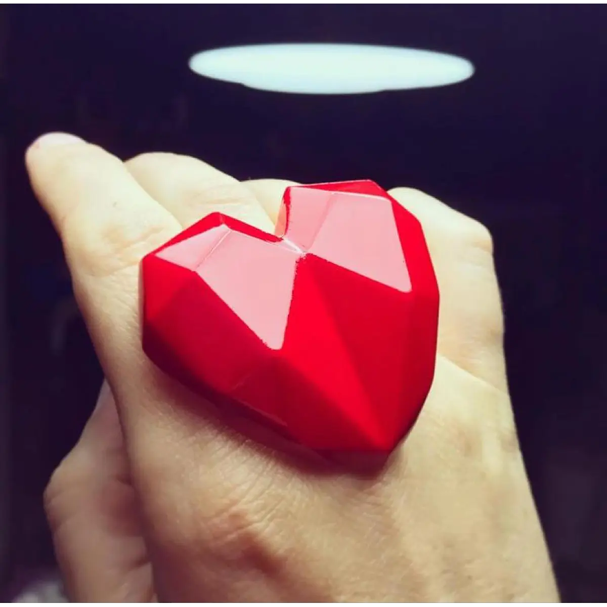 Molde Anillo Corazón facetado xl