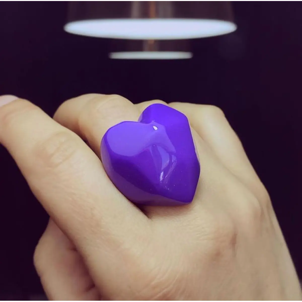 Molde Anillo corazón facetado