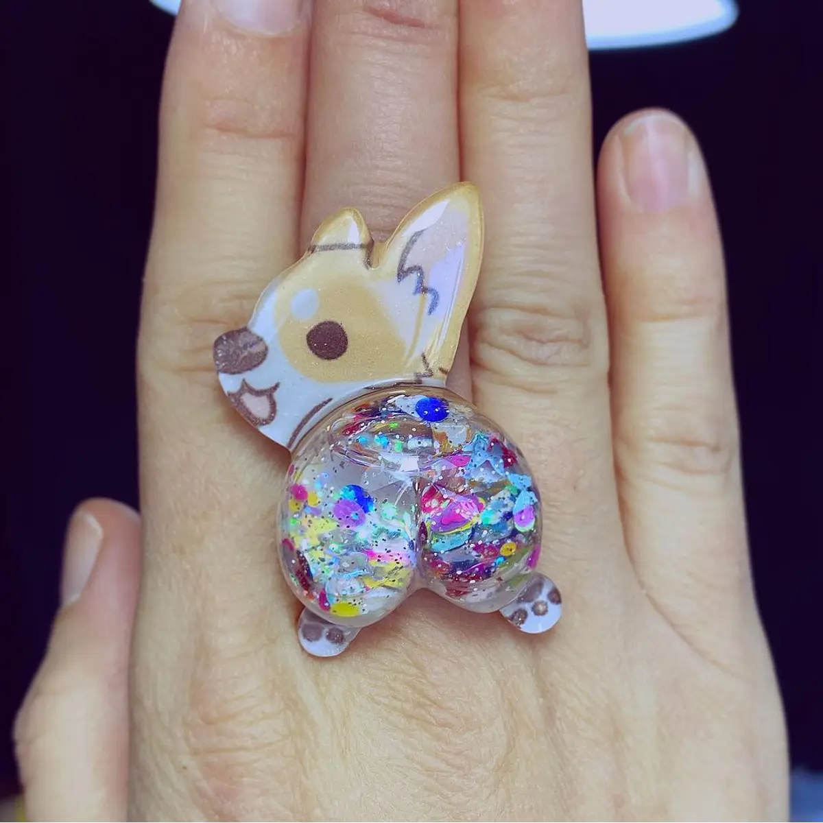 Anillo Perrito poxo rellenado