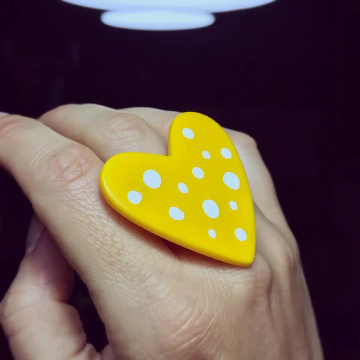 Anillo Corazón L lunares