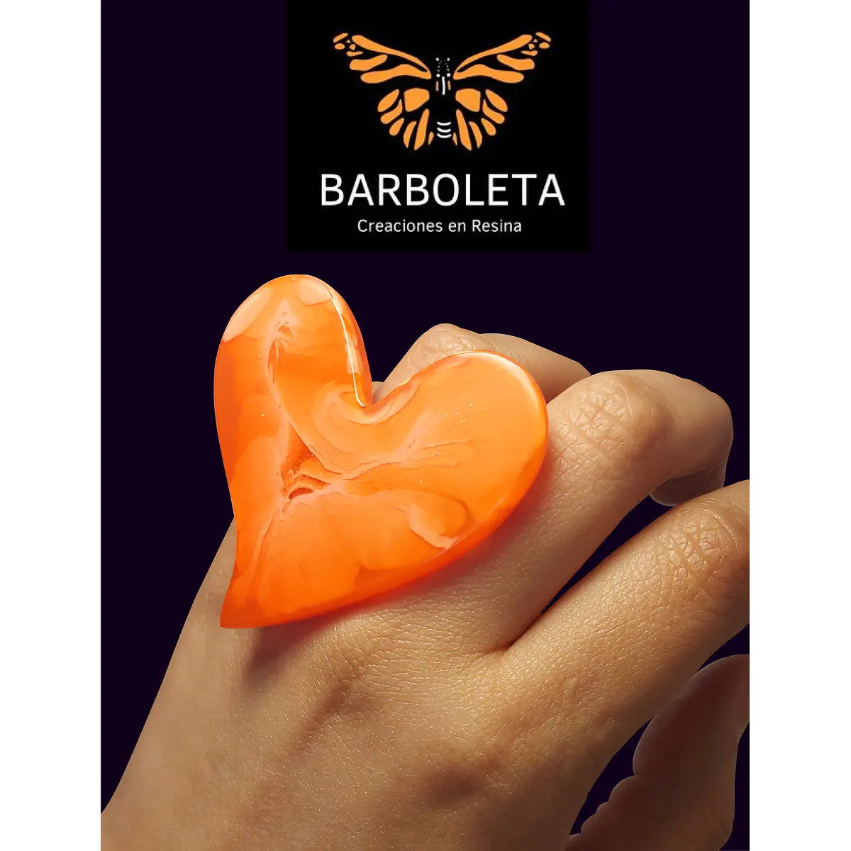 Anillo Corazón Marmolado Barboleta