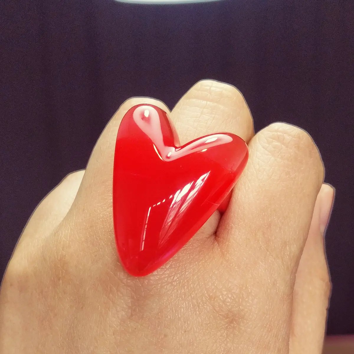 Anillo corazón rojo STOCK