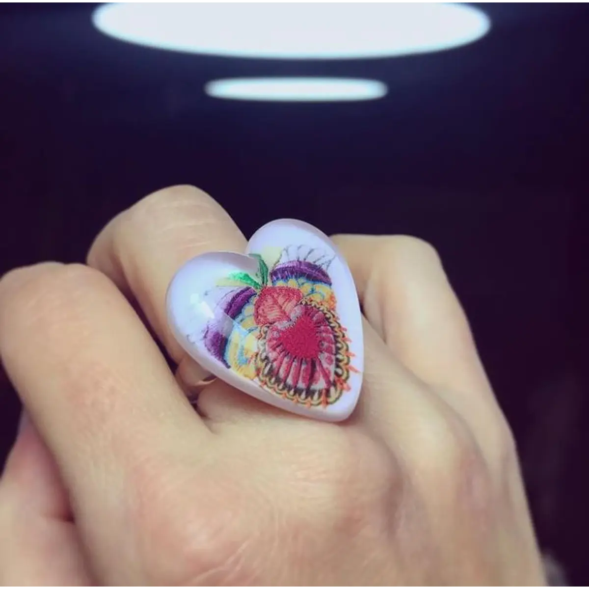 Anillo Corazón Tela