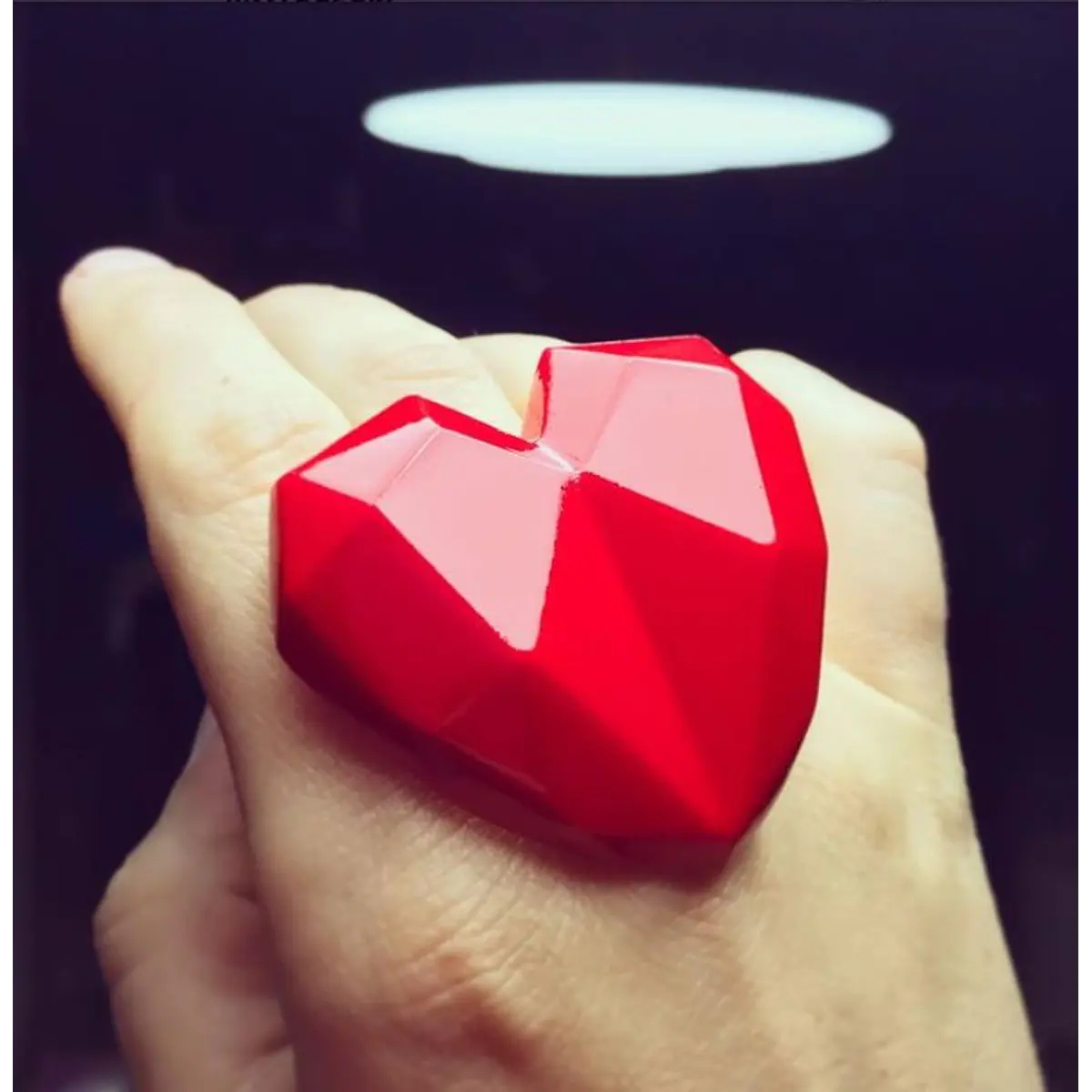 Anillo Corazón XL Facetado