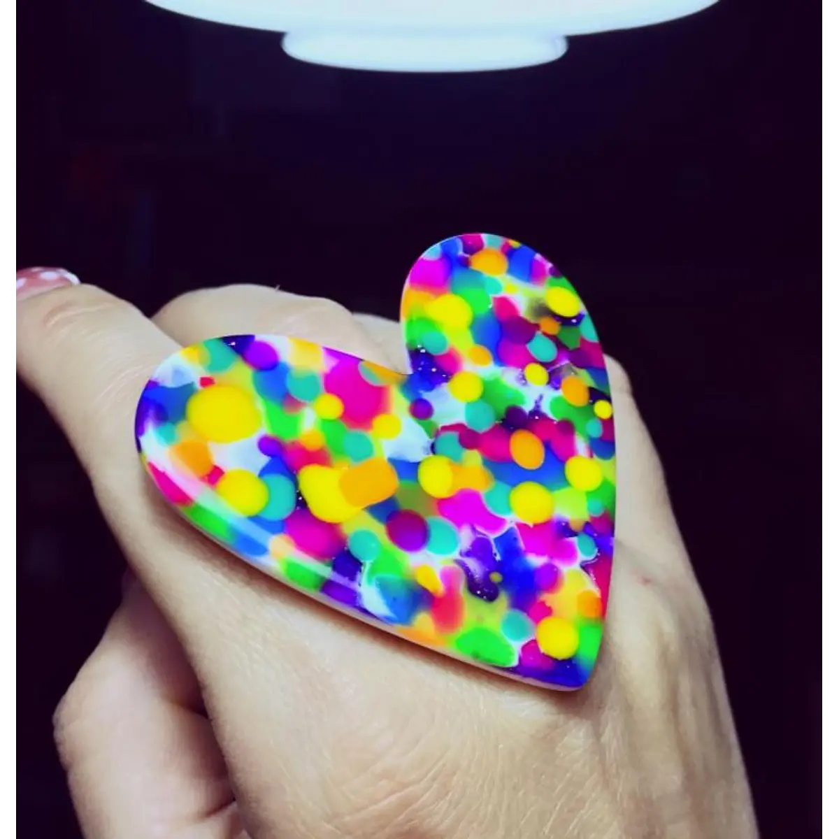 Anillo corazón XL filtrado intenso