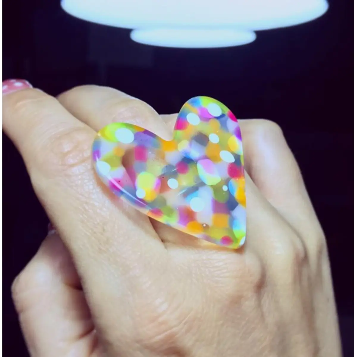 Anillo corazón L filtrado tenue