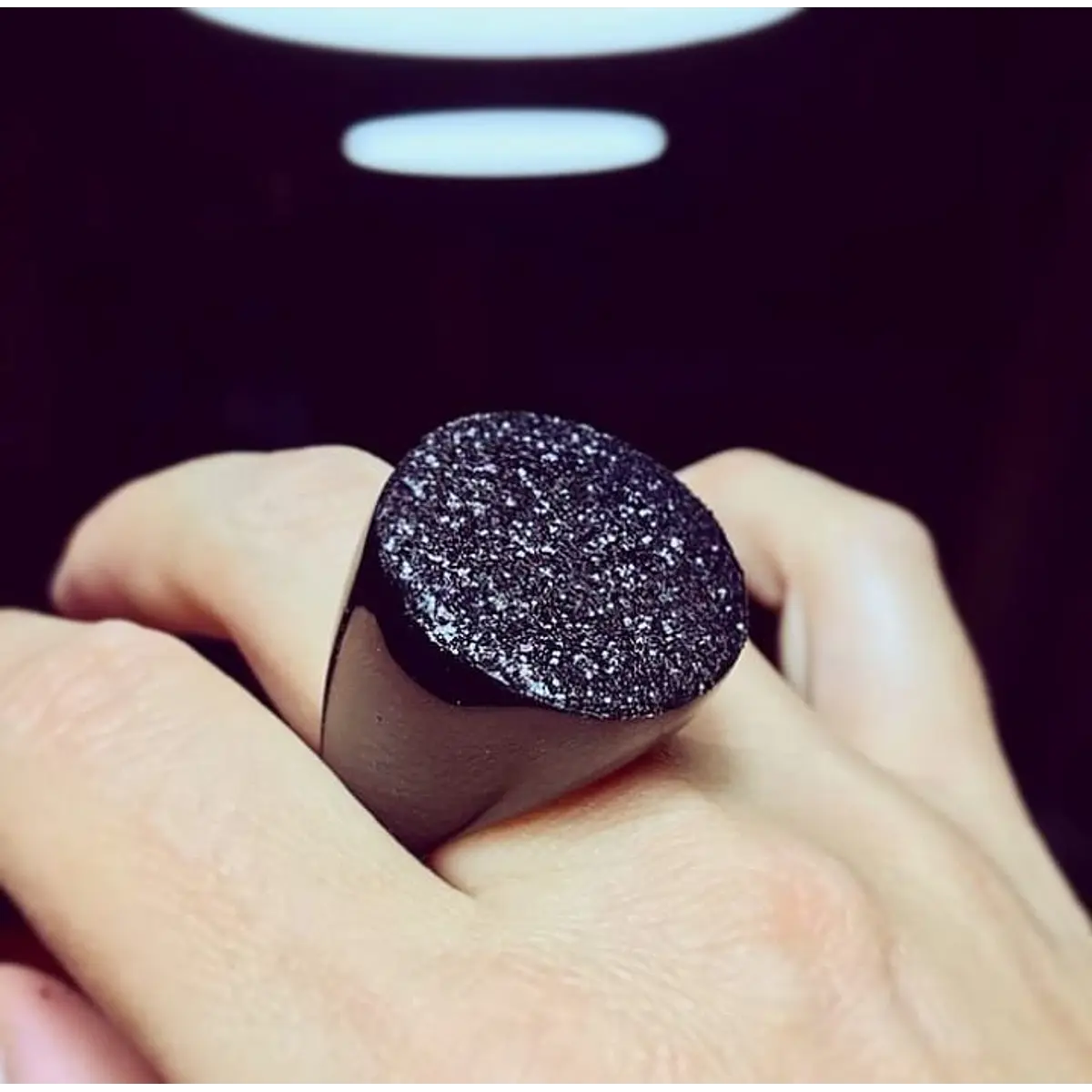 Anillo Dano Alto escarchado relieve