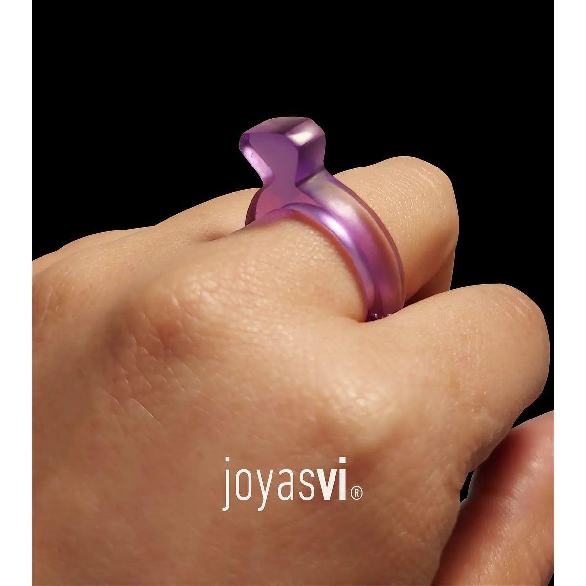 Anillo Diamante lila Translúcido STOCK