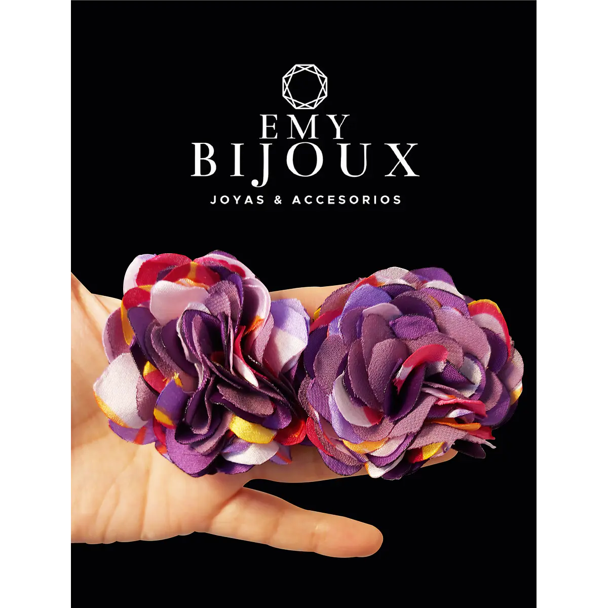 Aros Rosa Tela Emybijoux