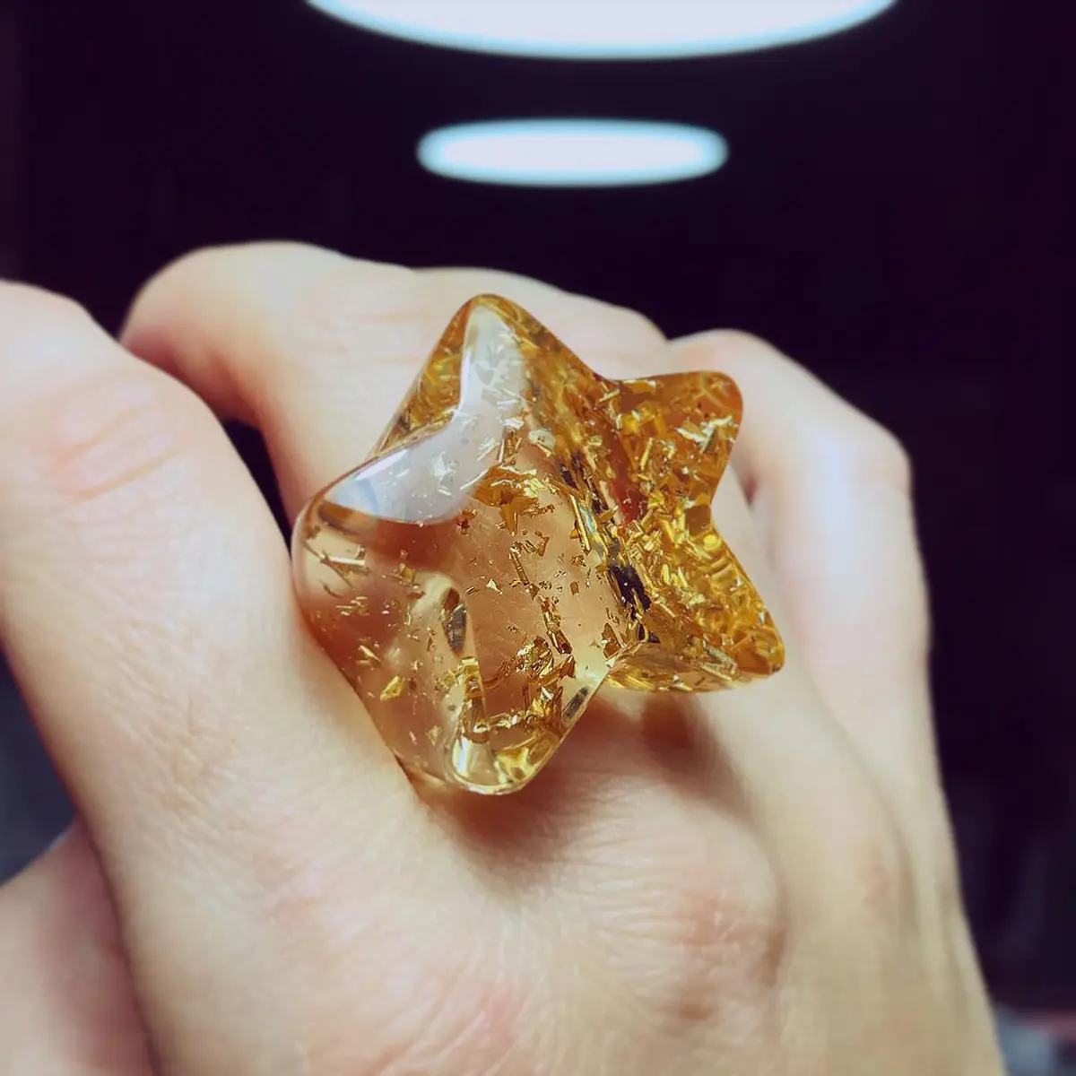 Anillo estrella pan de oro