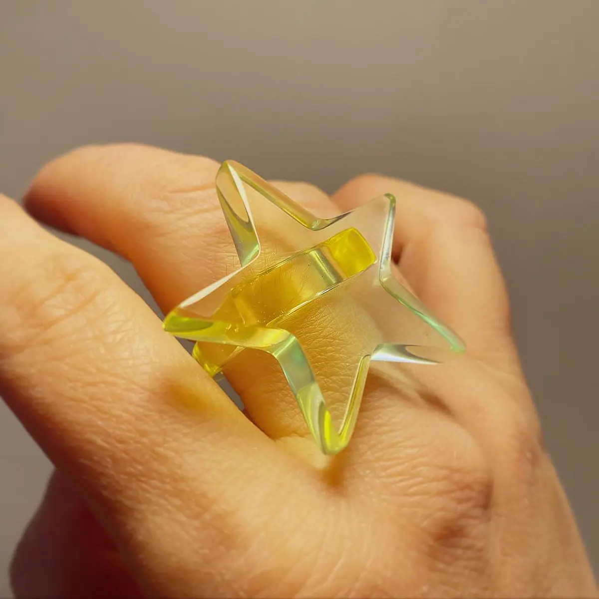 Anillo estrella plana Cristal