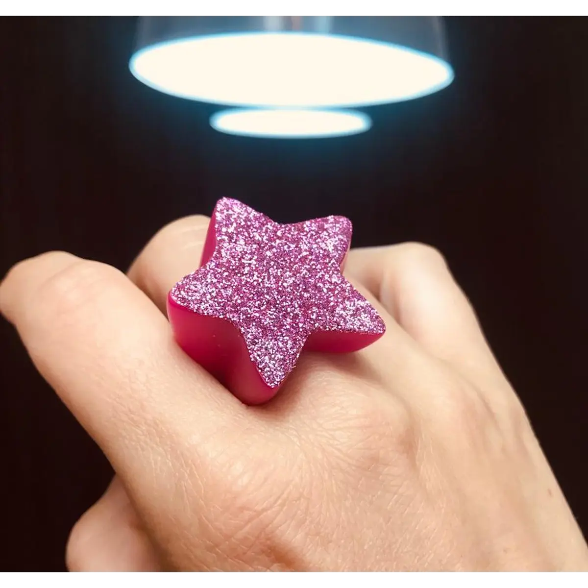 Anillo estrella rosa y fucsia STOCK