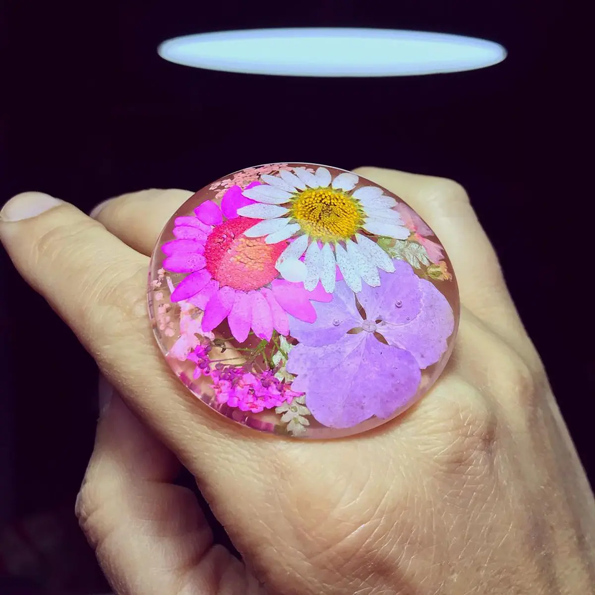 Anillo Nero tonos rosas