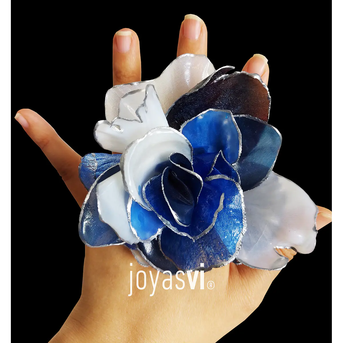 Anillo orgánico tonos azules