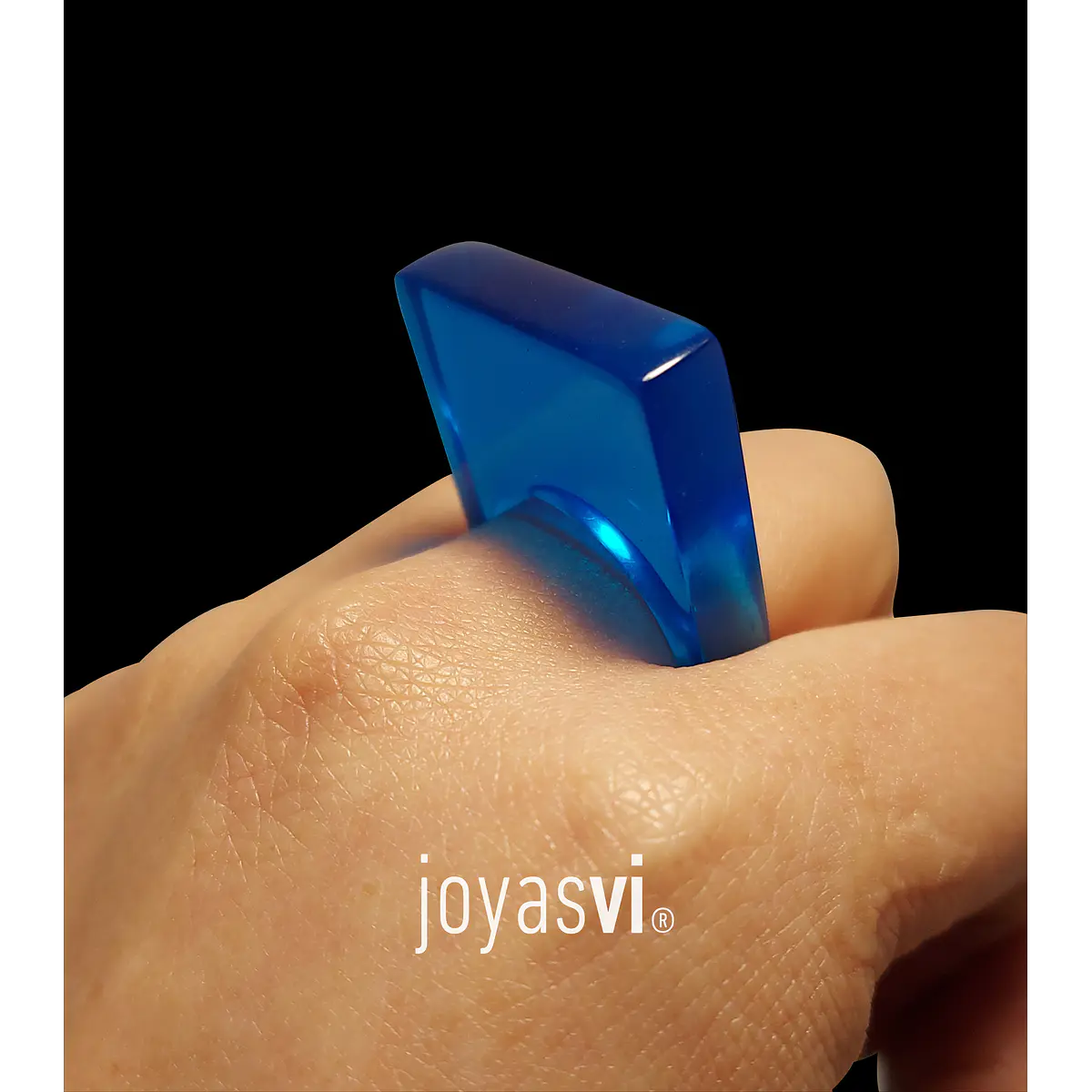 Anillo Rao Azul translúcido STOCK