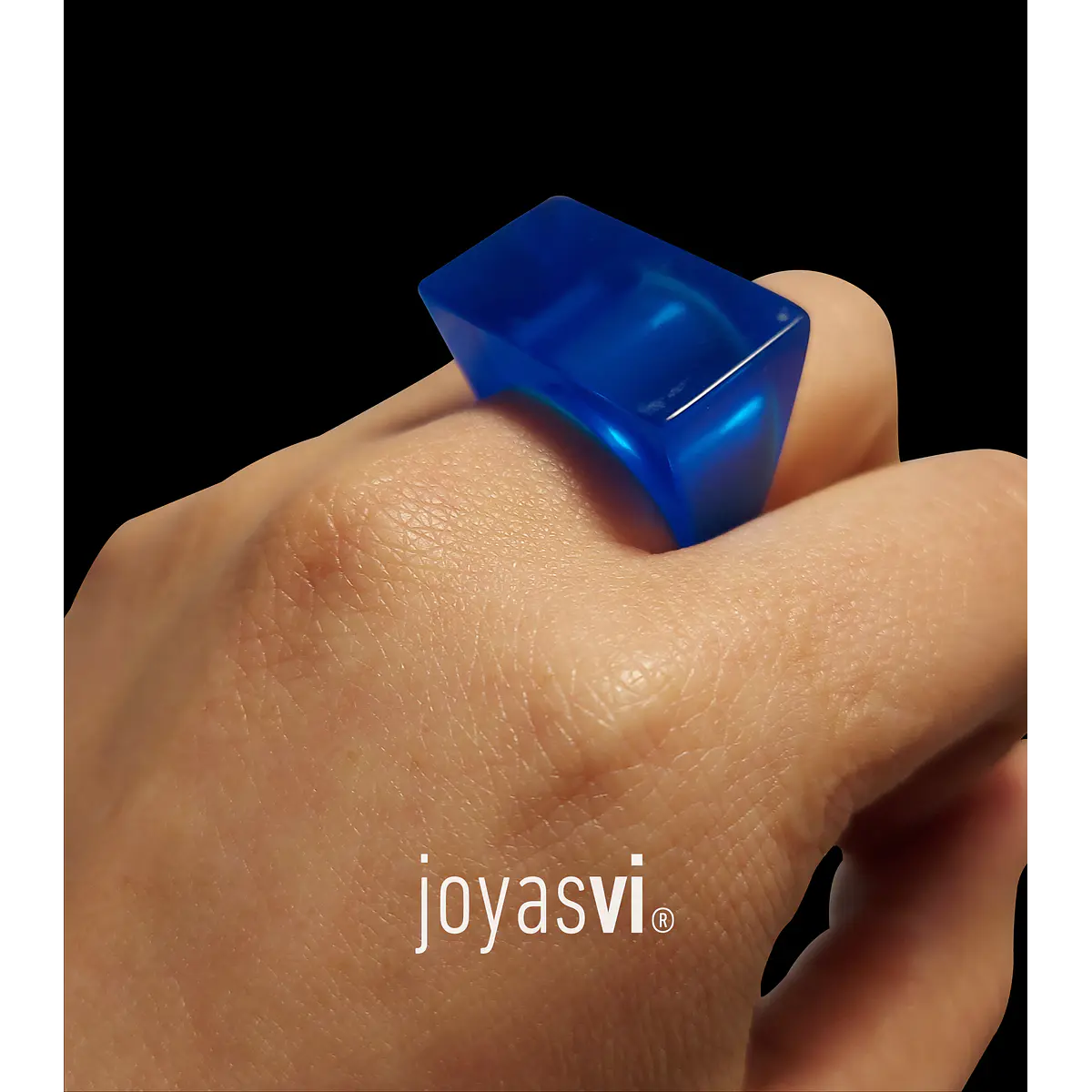 Anillo Rego azul translúcido STOCK