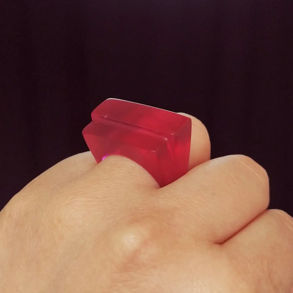 Anillo Rego dos niveles burdeos rojizo STOCK