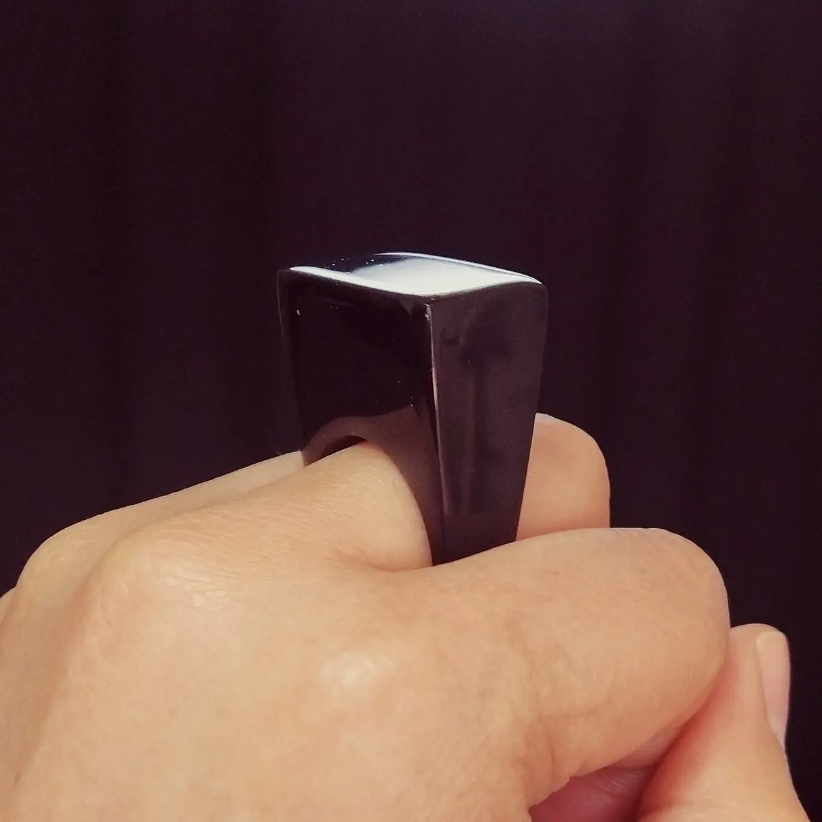 Anillo Rego alto negro STOCK