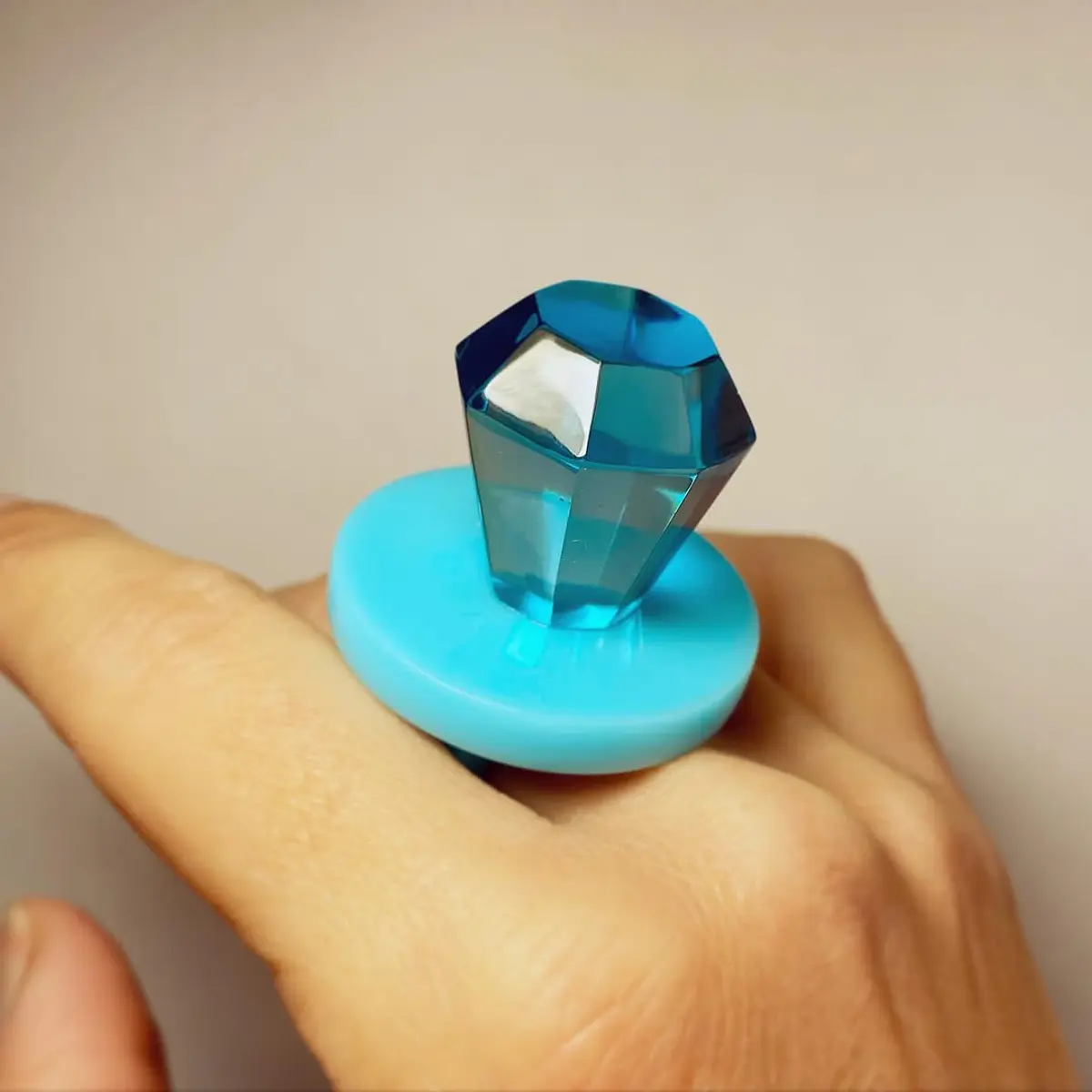 Anillo ring Pop Celeste