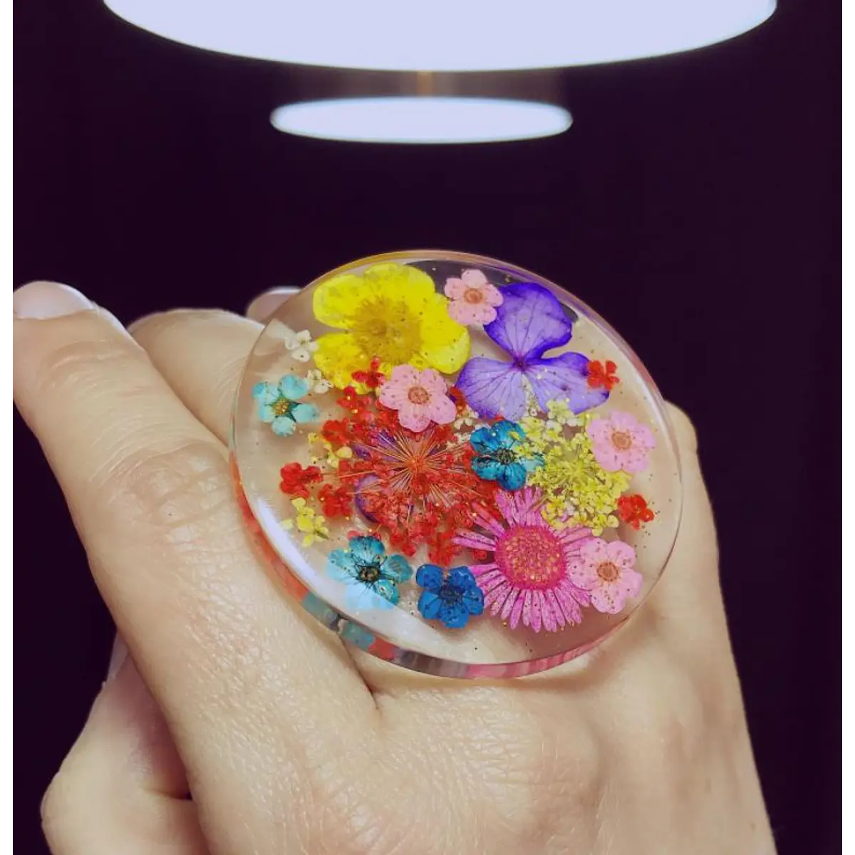 Anillo Tato collage de flores