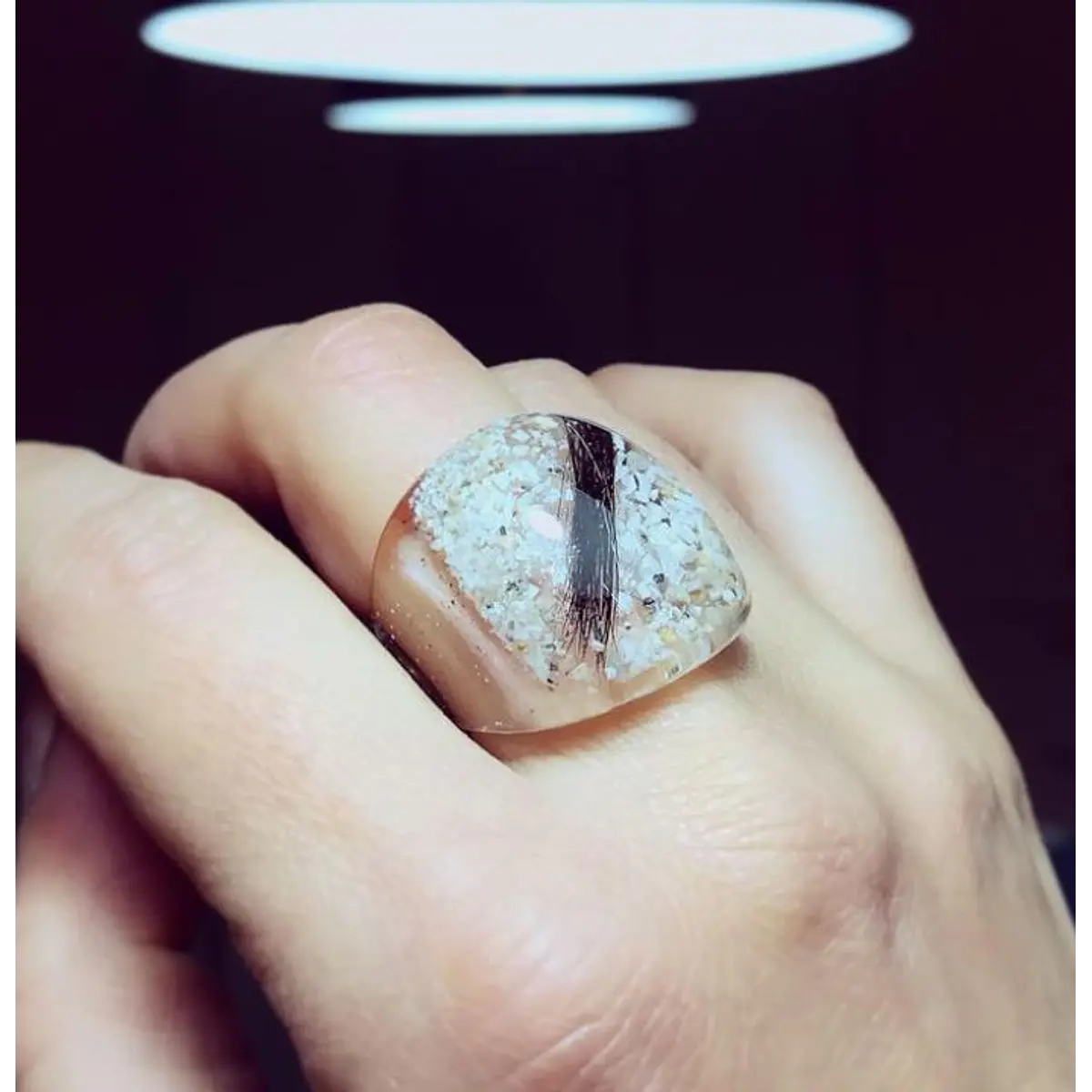 Anillo Teso cabellos y ceniza
