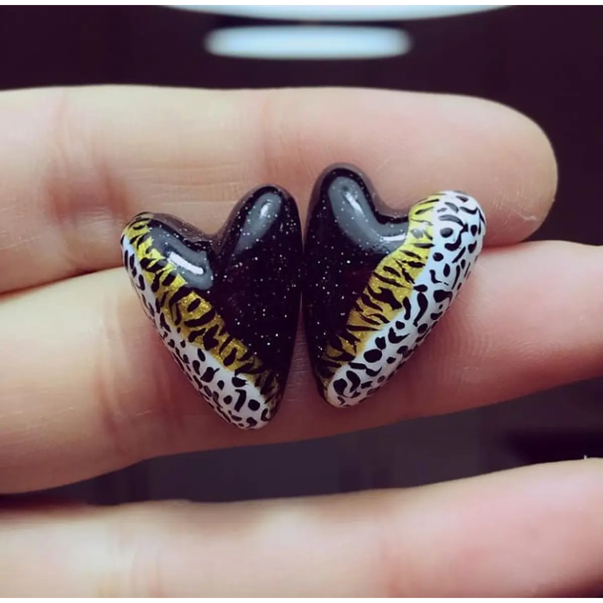 Aritos corazón animal Print Full