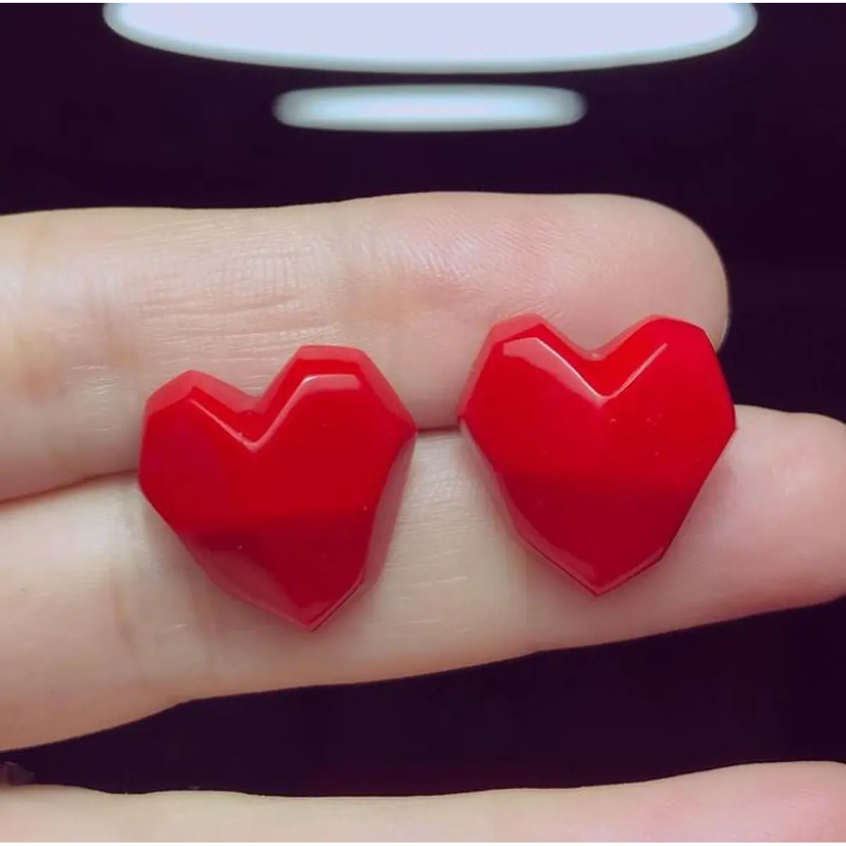 Aritos corazón Facetado xs