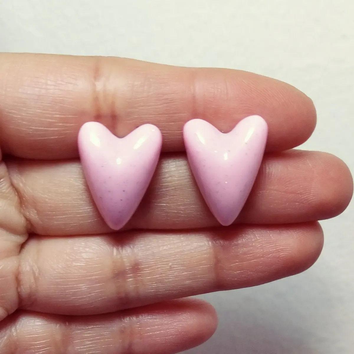 Aritos corazones rosa pálido STOCK