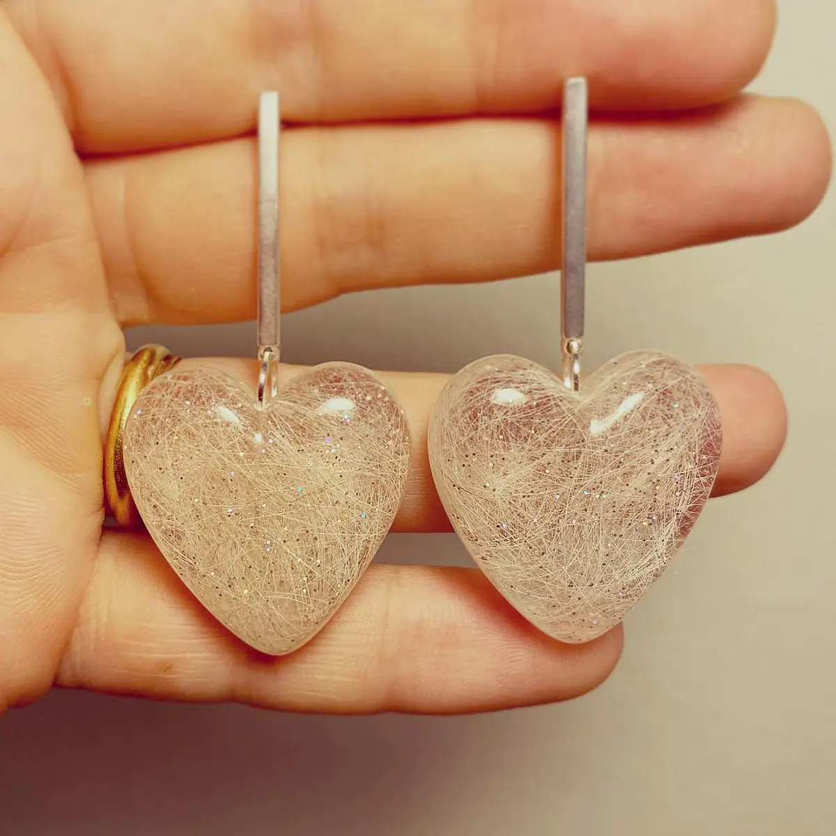 Aros Corazón cabello