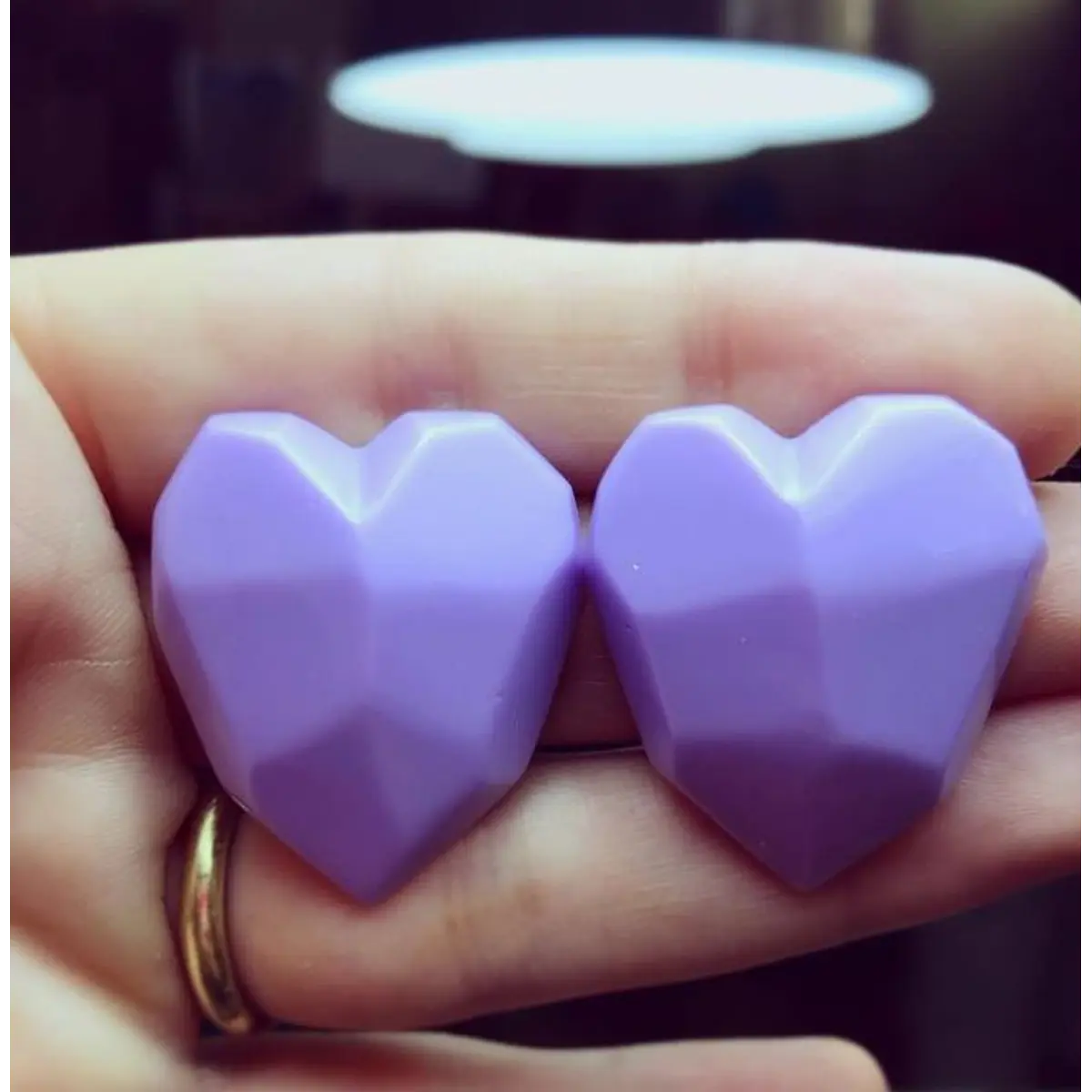 Aros Corazón Facetado