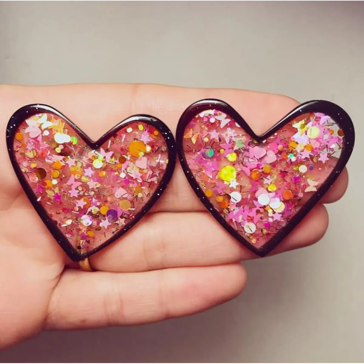 Aros Corazón L confeti