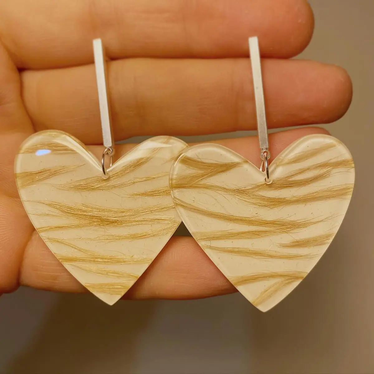 Aros corazón L print cabellos