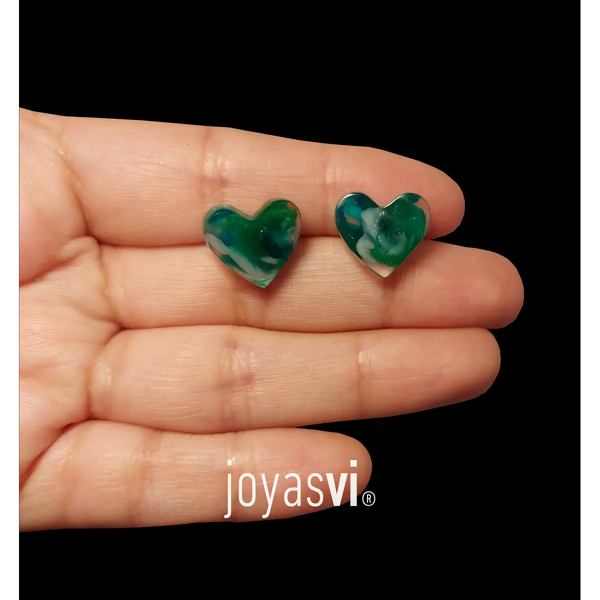 Aros corazones marmolados mini STOCK