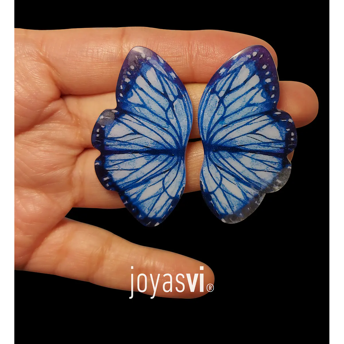 Aros Lacados Mariposas azules STOCK
