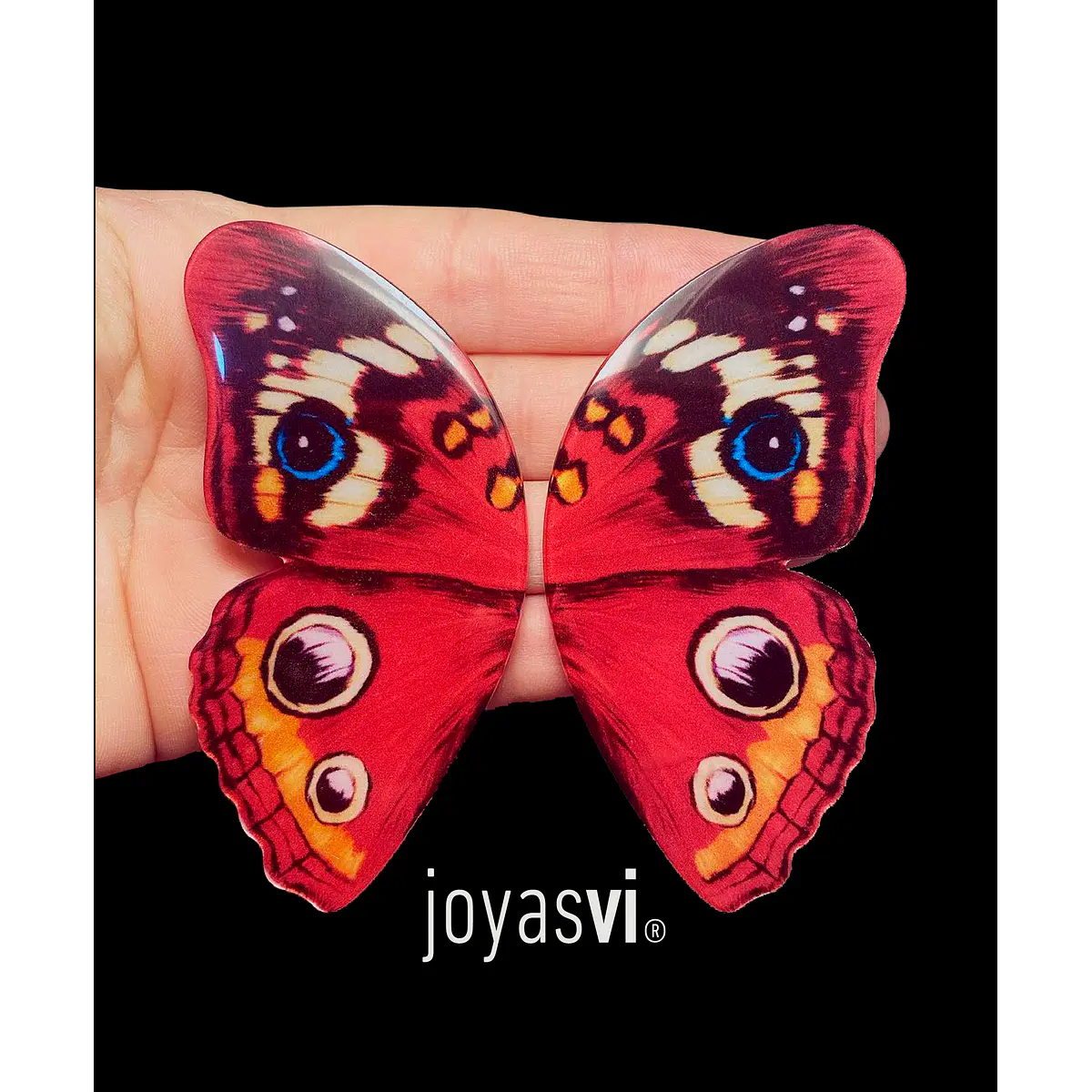 Aros Mariposa Pavorreal Rojas STOCK
