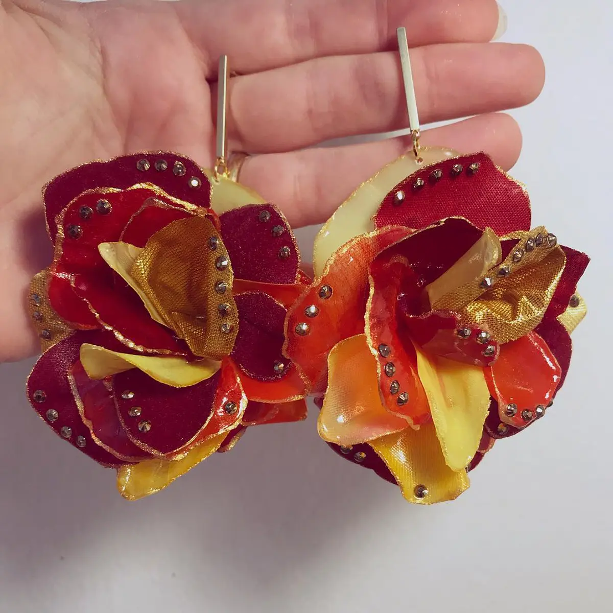Aros Orgánicos tonos fuego y diamantes
