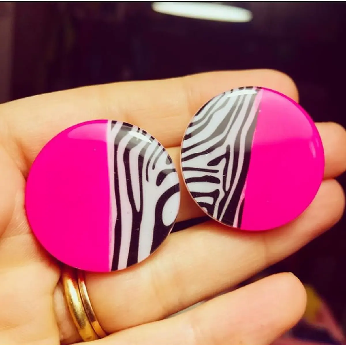 Aros Tato animal print cebra