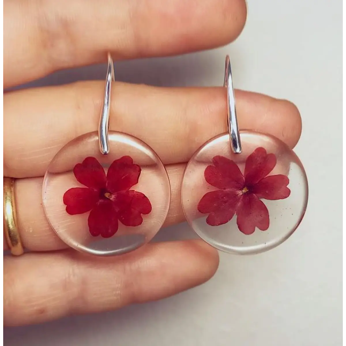 Aros Tato flor roja
