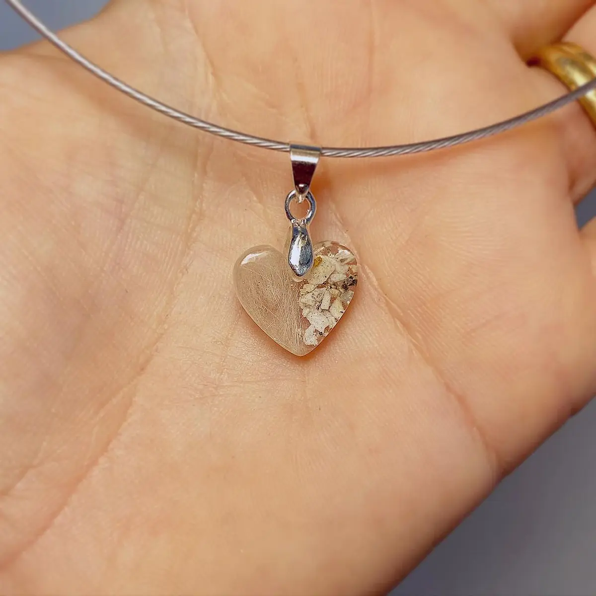 Colgante corazón xs dúo cabello y cenizas