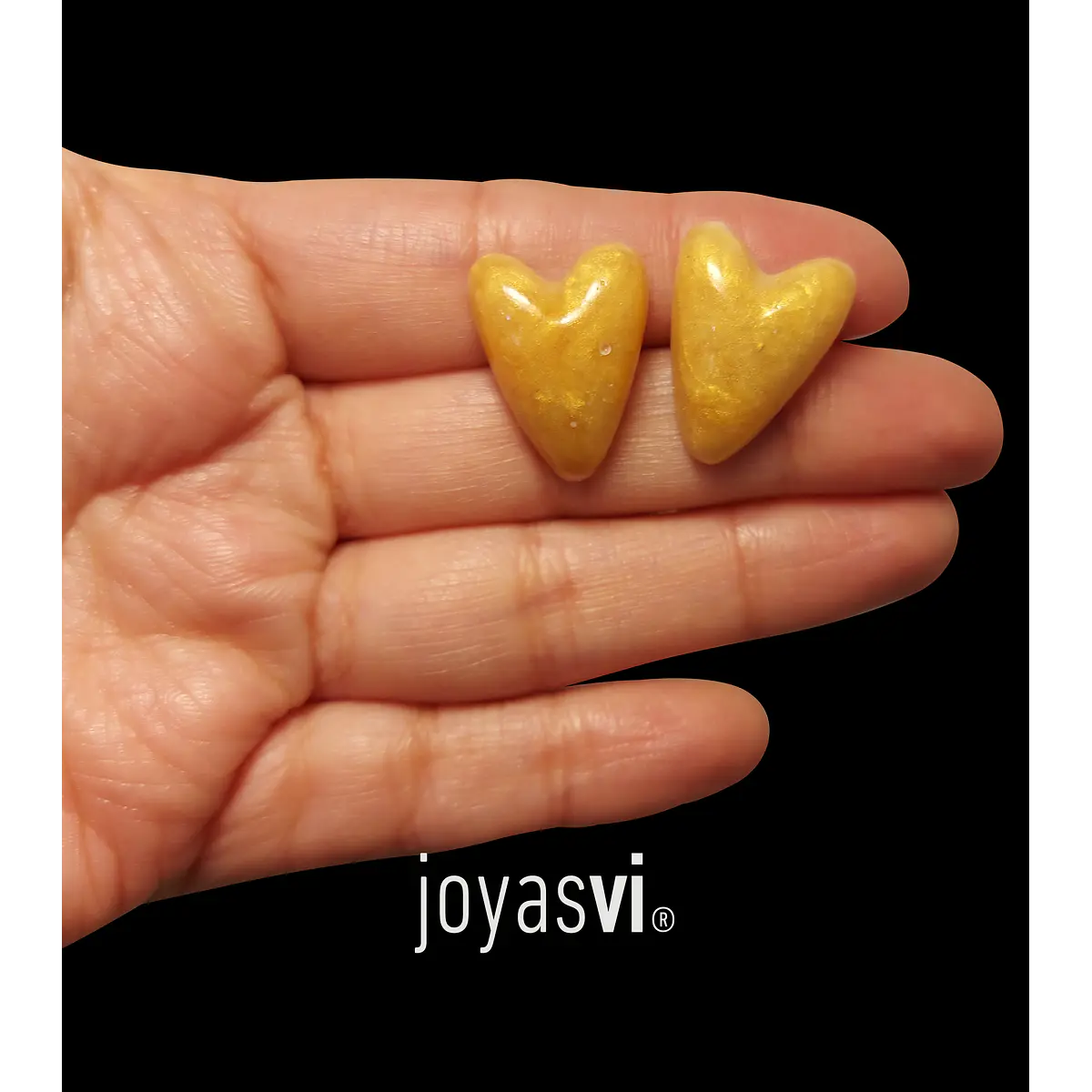 Mini aros corazón dorados STOCK