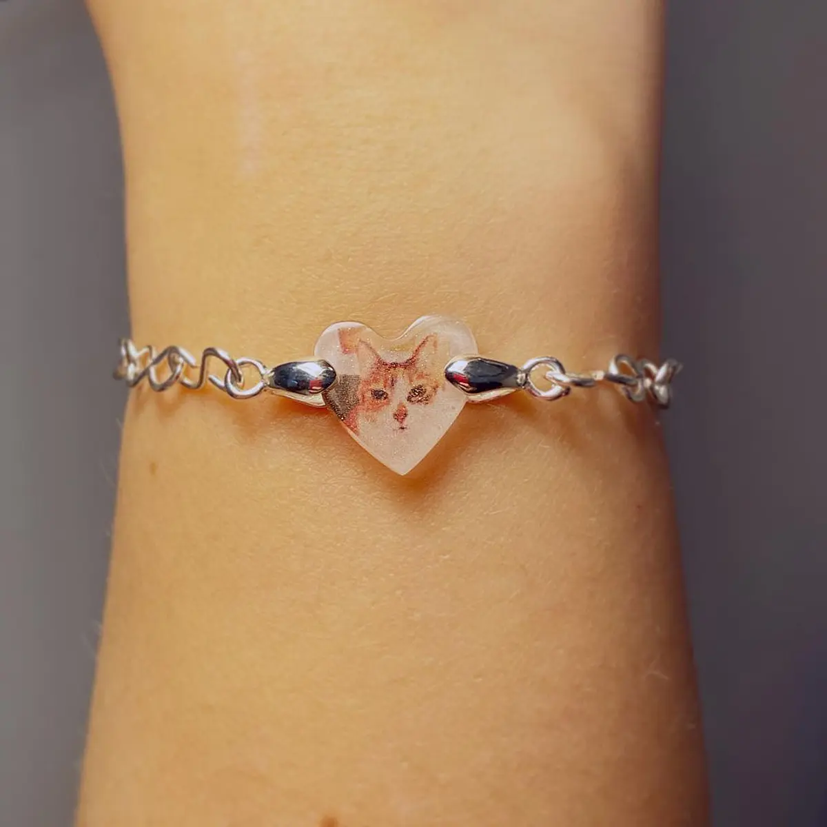 Pulsera corazón cadena fotografía tesoro