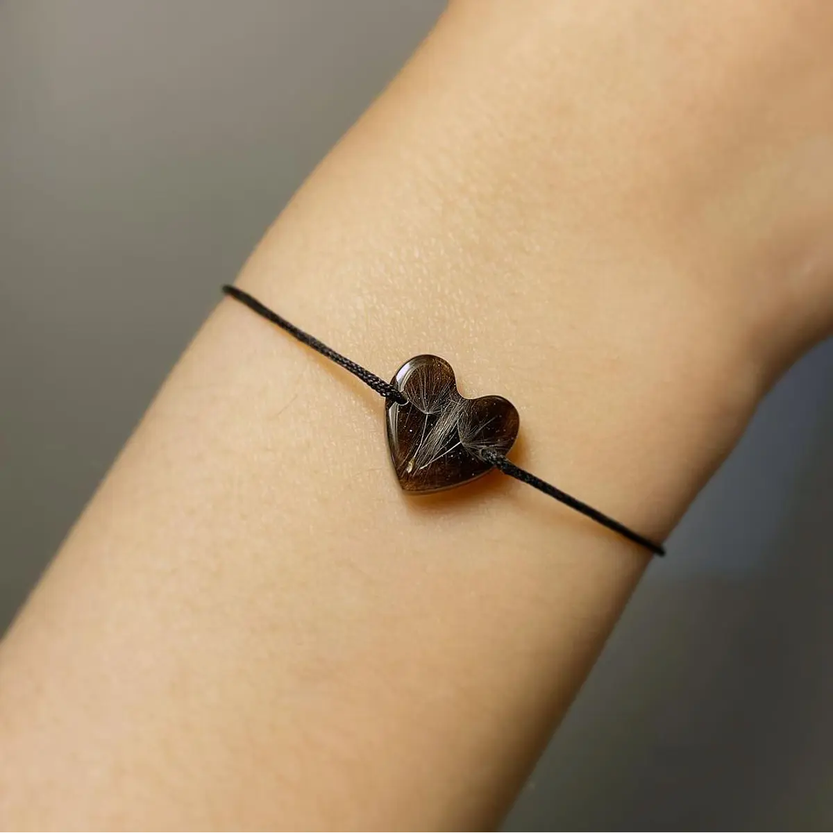 Pulsera corazón xs tesoro pelito llenito y semillas diente de león